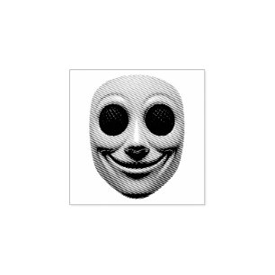 Sello De Caucho Máscara sonriente amarilla