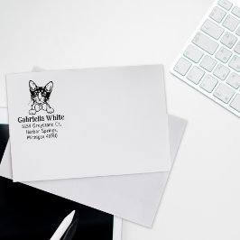 Sello De Caucho Mascota de dirección de devolución de gato de Lape
