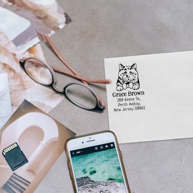 Sello De Caucho Mascota de la dirección de retorno de gato de pelo (Subido por el creador)