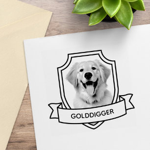Sello De Caucho Mascota de perro de Golden Retriever