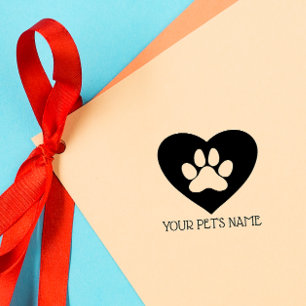 Sello De Caucho Mascotas dulces Paw Imprimir nombre personalizado
