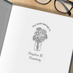 Sello De Caucho Mason Jar Daisy Flowers