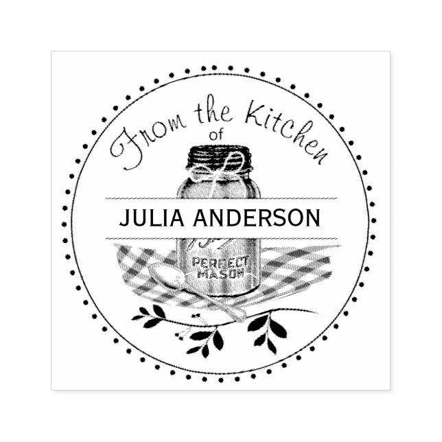Sello De Caucho Mason Jar desde la cocina (Impresión)