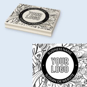 Sello De Caucho Material gráfico de línea moderno y su logotipo co