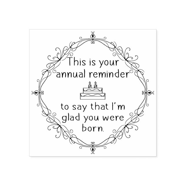 Sello De Caucho Me alegro de que nacieras Wood Stamp (Impresión)