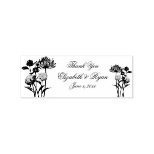 Sello De Caucho Meadow Wildflowers Boda Gracias