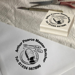Sello De Caucho Meat & Master Butcher Business.