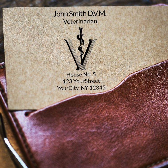 Sello De Caucho Medicina Veterinaria Asclepius Vet Elegant (Subido por el creador)