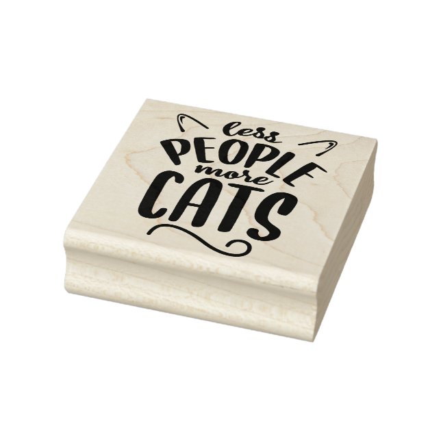 Sello De Caucho Menos personas más gatos (Sello)