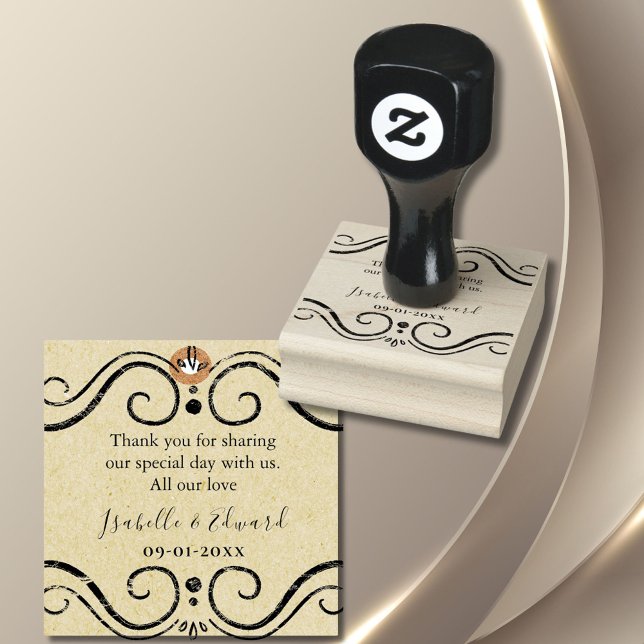 Sello De Caucho Mensaje de agradecimiento de pareja Boda personal (Subido por el creador)