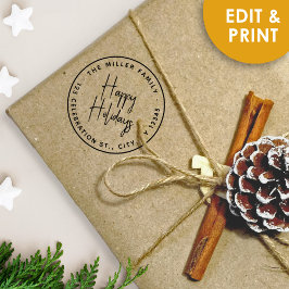 Sello De Caucho Mensaje de Personalizable de navidades de familia