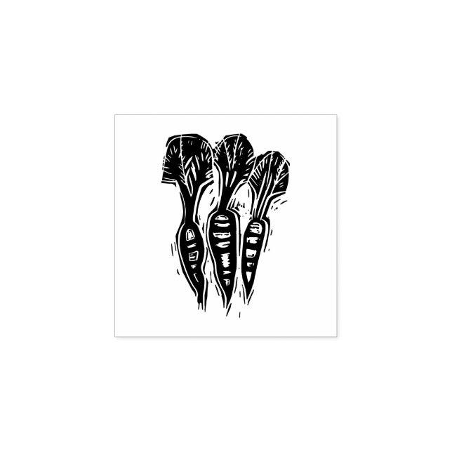 Sello De Caucho Menú vegetariano de garrapatas Elección de Linocut (Impresión)