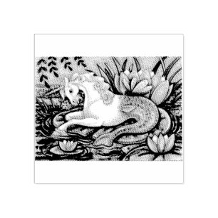SELLO DE CAUCHO MERHORSE & LILY PADS FANTASY RUBBER STAMP