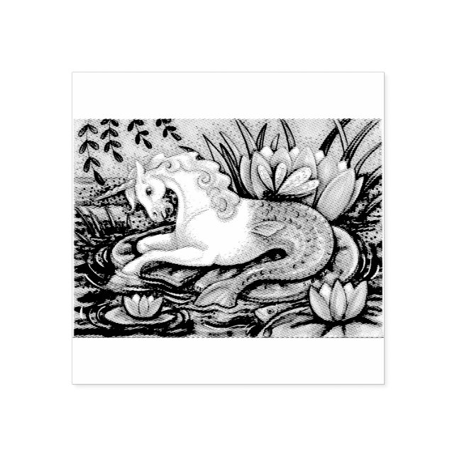 SELLO DE CAUCHO MERHORSE & LILY PADS FANTASY RUBBER STAMP (Impresión)