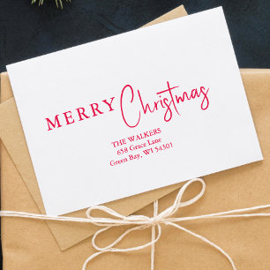 Sello De Caucho Merry Christmas Minimalist Family Address