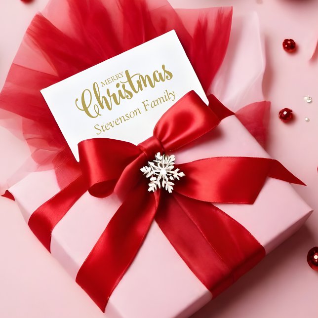 Sello De Caucho Merry Christmas Quote (Chic Merry Christmas Quote Whimsical Calligraphy Rubber Stamp.)