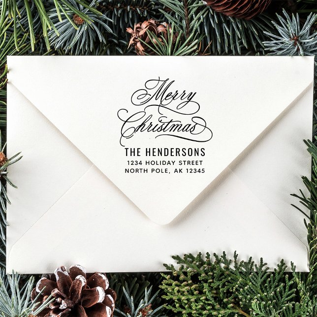 Sello De Caucho Merry Christmas Return Address (Subido por el creador)