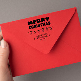 Sello De Caucho Merry Christmas Return Address