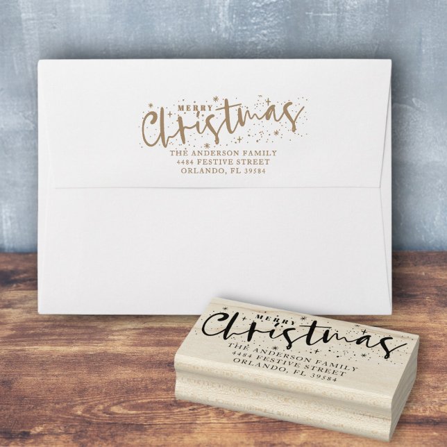 Sello De Caucho Merry Christmas Return Address (Subido por el creador)