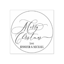 Sello De Caucho Merry Christmas Script Simple Love