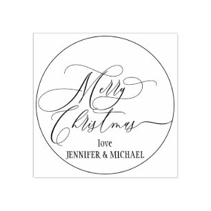 Sello De Caucho Merry Christmas Script Simple Love