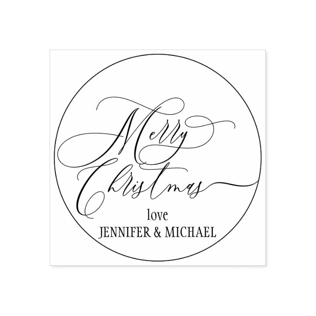 Sello De Caucho Merry Christmas Script Simple Love (Impresión)