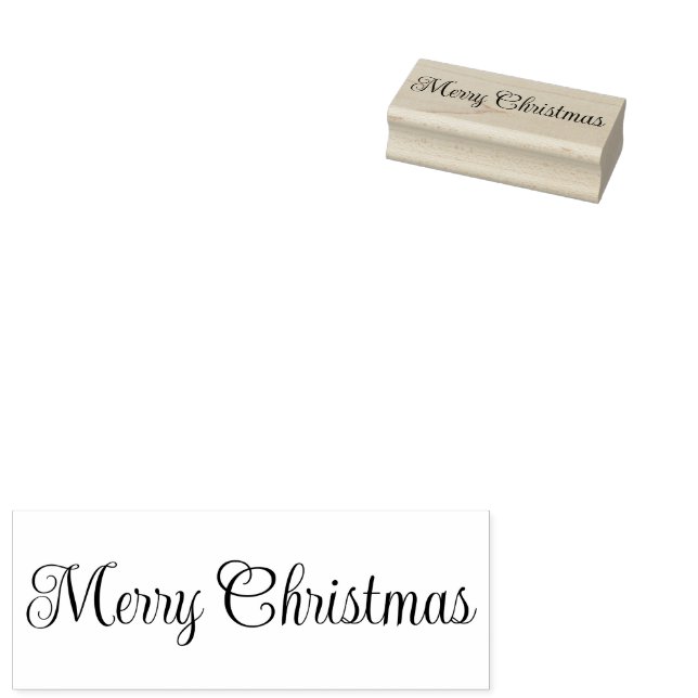 Sello De Caucho Merry Christmas Script Text Template (Sellado)
