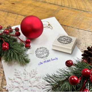 Sello De Caucho Merry Christmas Stamp