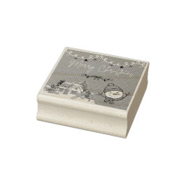 Sello De Caucho Merry Christmas Wood Art Stamp