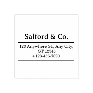 Sello De Caucho Minimal Business Address Stamp with Name & Phone