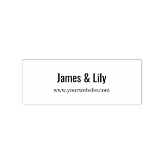 Sello De Caucho Minimal Business Address Stamp with Name & Website