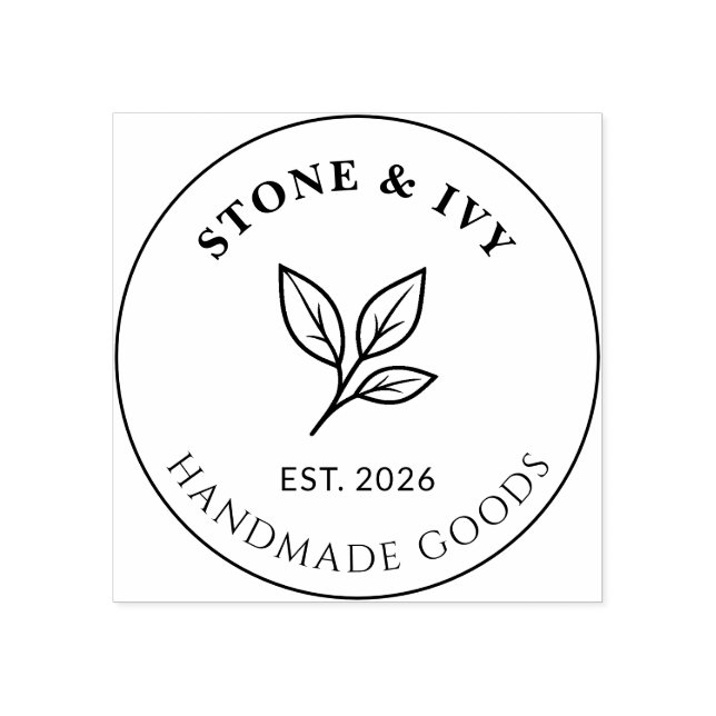 Sello De Caucho Minimal Business Logo Rubber Stamp (Impresión)