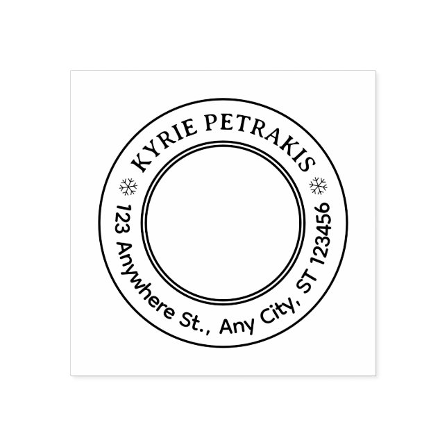 Sello De Caucho Minimal Personal Address Stamp – Round Name Design (Impresión)