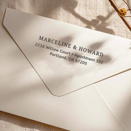 Sello De Caucho Minimalist Couple Return Address Rubber Stamp