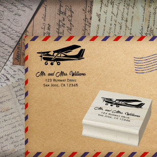 Sello De Caucho Minimalista de aviación para piloto de aviones Ces