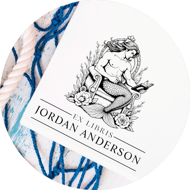 Sello De Caucho Mítico libro de biblioteca de la Masculina Merman  (Subido por el creador)