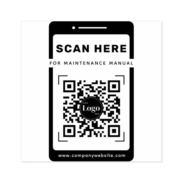 Sello De Caucho Mobile Icon Qr Code Scan Me Maintenance Manual (Impresión)