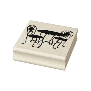 Sello De Caucho Mobiliario de patio de bistró Silhouette Arte orig