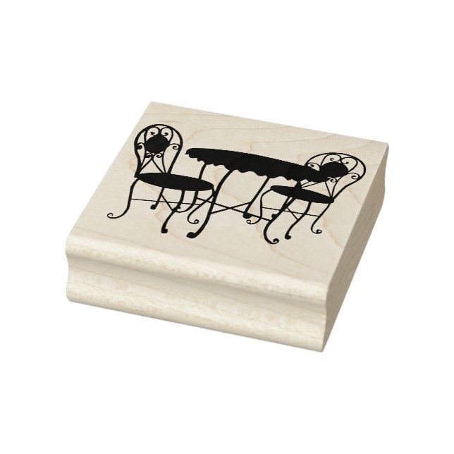 Sello De Caucho Mobiliario de patio de bistró Silhouette Arte orig (Sello)