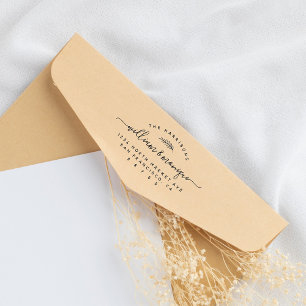 Sello De Caucho Moda Dirección de devolución del Boda manuscrito b