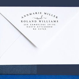 Sello De Caucho Moda Elegante Guión Dos Últimos Nombres Dirección 