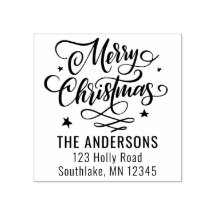 Moda Feliz Navidad Script Dirección de devolución