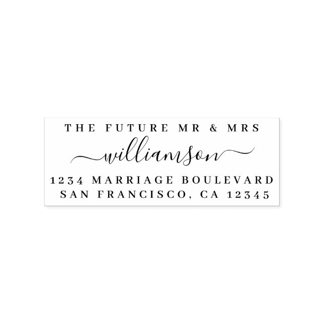 Sello De Caucho Moda Guión Futuro Sr. Sra. Boda Dirección de Retor (Impresión)