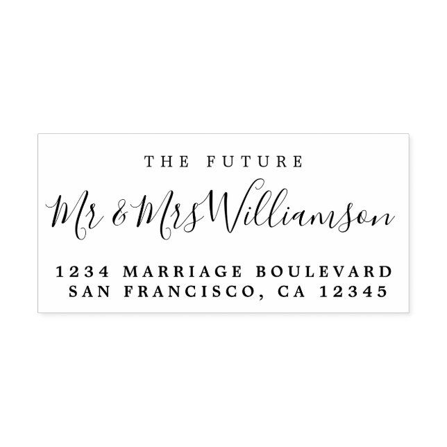 Sello De Caucho Moda Guión Futuro Sr. Sra. Boda Dirección de Retor (Impresión)