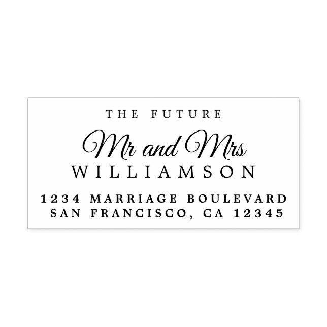 Sello De Caucho Moda Guión Futuro Sr. Sra. Boda Dirección de Retor (Impresión)