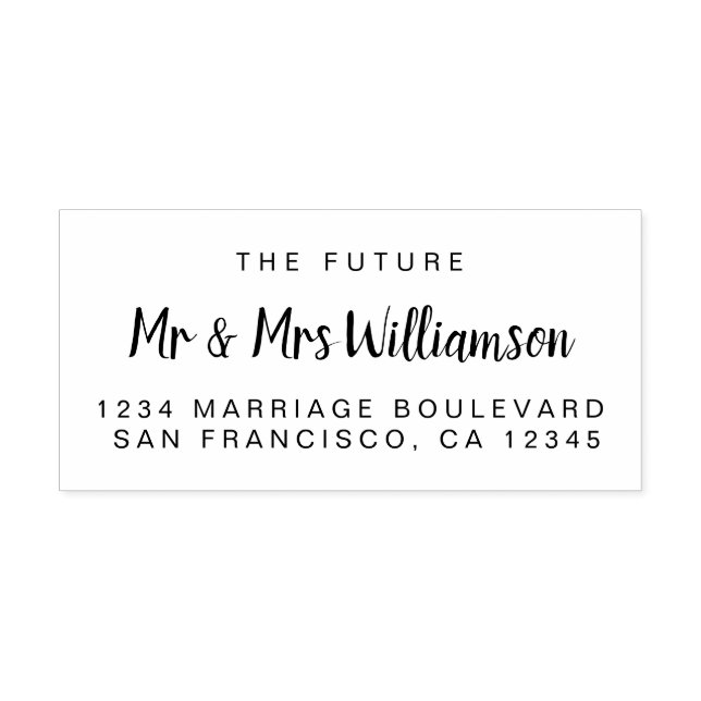 Sello De Caucho Moda Guión Futuro Sr. Sra. Boda Dirección de Retor (Impresión)