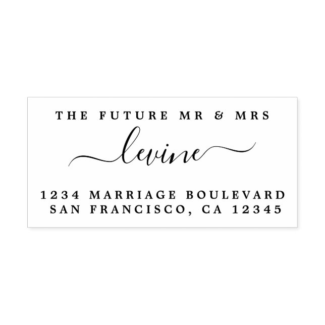 Sello De Caucho Moda Guión Futuro Sr. Sra. Boda Dirección de Retor (Impresión)