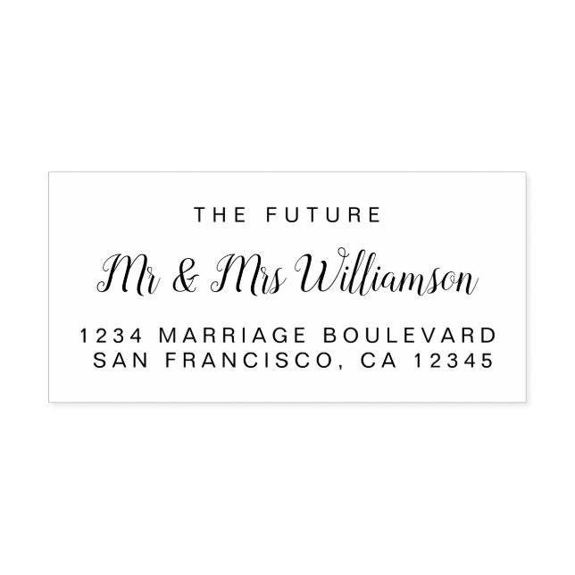 Sello De Caucho Moda Guión Futuro Sr. Sra. Boda Dirección de Retor (Impresión)