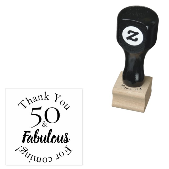 Sello De Caucho Modern 50 & Fabulous Favour Message Design (Sellado)