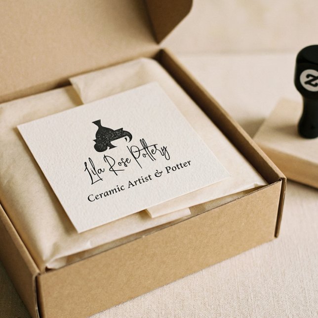 Sello De Caucho Modern Business Name Script Handwritten Logo (Modern Business Name Script Handwritten Logo Rubber Stamp)